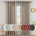 MIULEE Taupe Grey Linen Curtains 84 Inch Length 2 Panels by MIULEE