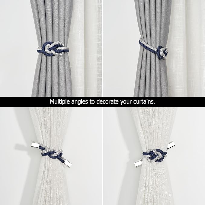 NICEEC 4 Pack Mini Magnetic Curtain Tiebacks Nordic Simple Style Drape Tie - Image 5