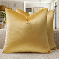 GIGIZAZA Yellow Velvet Pillow Covers 20x20 Decorative Pillows Pack of 2 | Throw by GIGIZAZAFocusingonhomedecoration