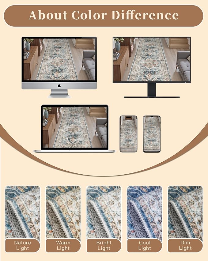 Madane Hallway Runner Rug 2x12, Extra Long Washable Runner Rugs - Image 12