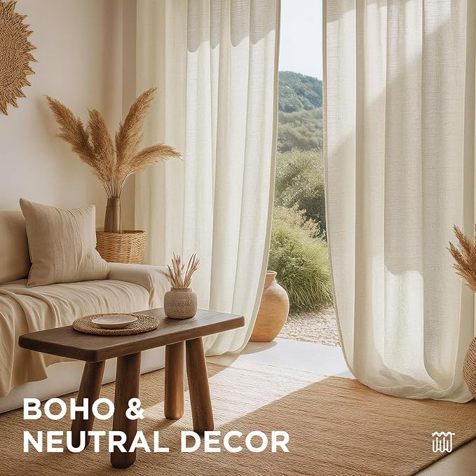 Joydeco Curtains, 108 Inches Long, 2 Panels Set, Farmhouse Drapes - Image 7