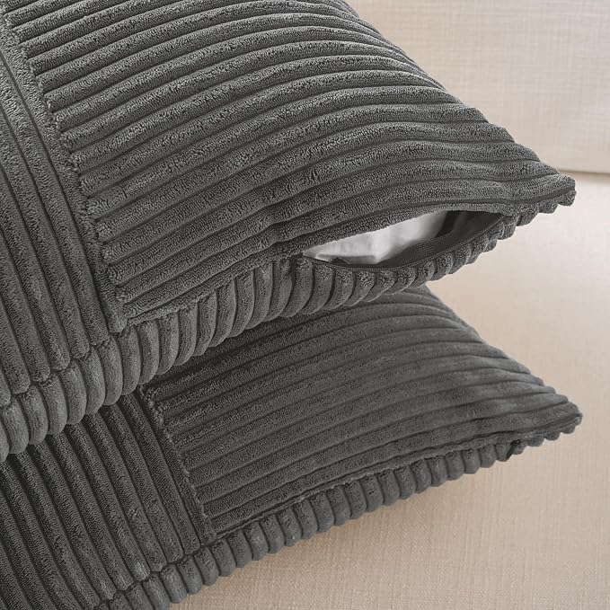 Fancy Homi Set of 2 Dark Gray Boho Long Lumbar Body Decorative Throw Pillow - Image 3