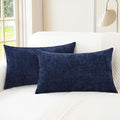 CaliTime Throw Pillow Covers Decorative 12 X 20 Inches Pack of 2 Cozy Chenille by CaliTime