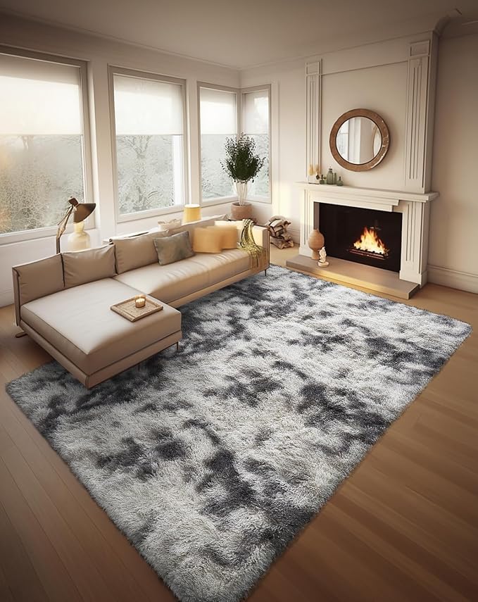 Ophanie Tie-Dyed Grey&White 8x10 Area Rugs - Image 4