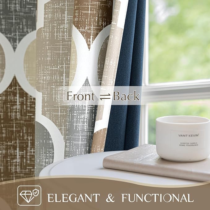 Beauoop 100% Blackout Curtains 90 Inches Long 2 Panels - Image 3