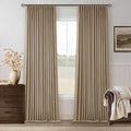 Light Brown Blackout Pinch Pleat Linen Curtains 105 Inches Long by Twodrapes