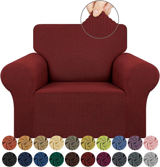KEKUOU Stretch Single Sofa Slipcover 1 Piece Couch Sofa Cover Furniture by KEKUOU