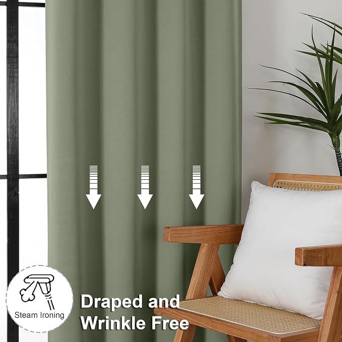Simplebrand Ava Sage Green Blackout Curtains - Image 7