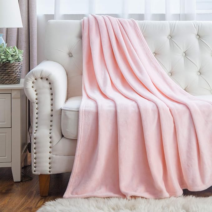 Bedsure GentleSoft Fleece Blankets Queen Size Pink - Image 8