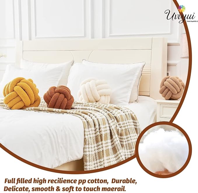 Uvvyui Knot Pillow Ball, Soft Home Decorative Pillows, Round Throw Pillow - Image 3