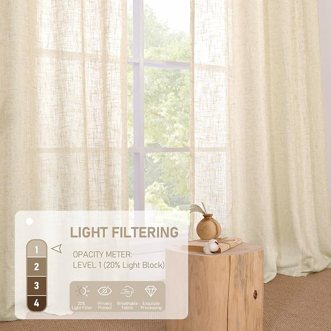 LAMIT Semi Sheer Linen Curtains - Image 5