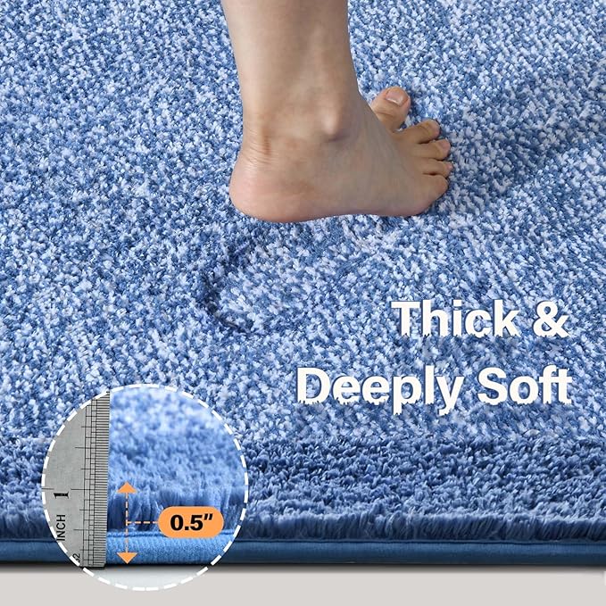 70x24 Long Bathroom Rugs Washable Non Slip, Soft Absorbent Quick Dry Mats - Image 4