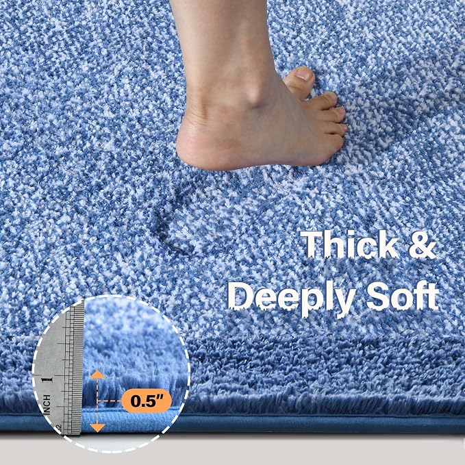 Bathroom Rugs 30x20 Non Slip Washable, Soft Absorbent Quick Dry Mats - Image 4
