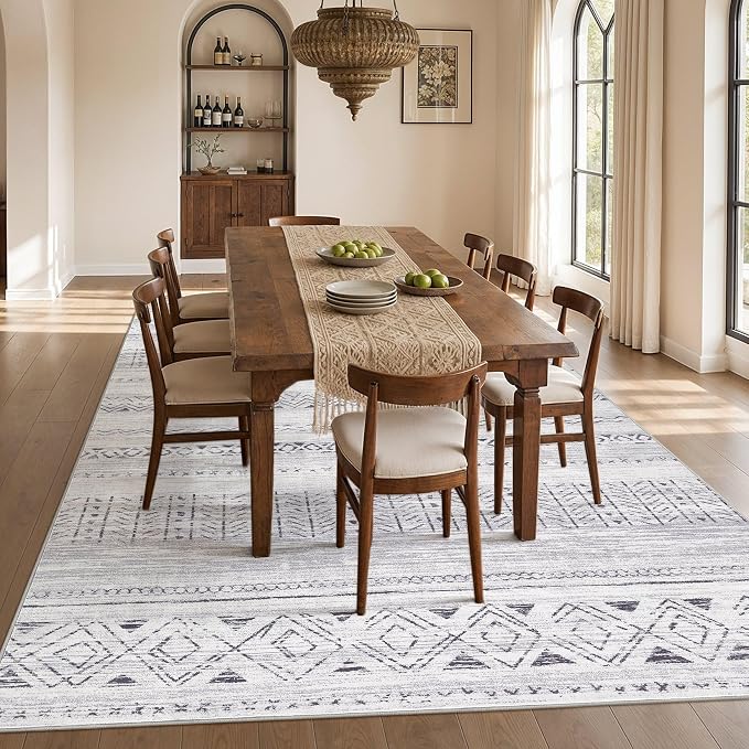 cotiled Washable Area Rugs Boho Living Room Rug Non Slip | Solve Modern Neutral - Image 7