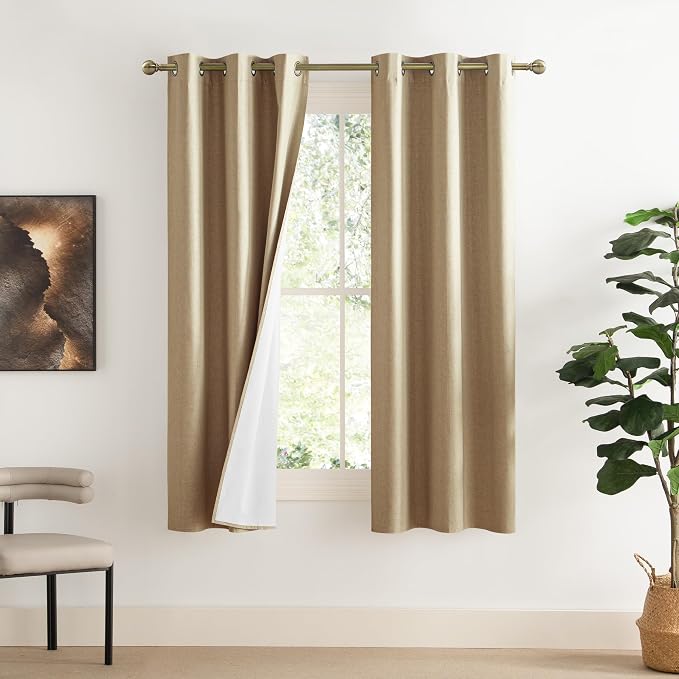NICETOWN 100% Absolutely Blackout Linen Curtains by NICETOWN