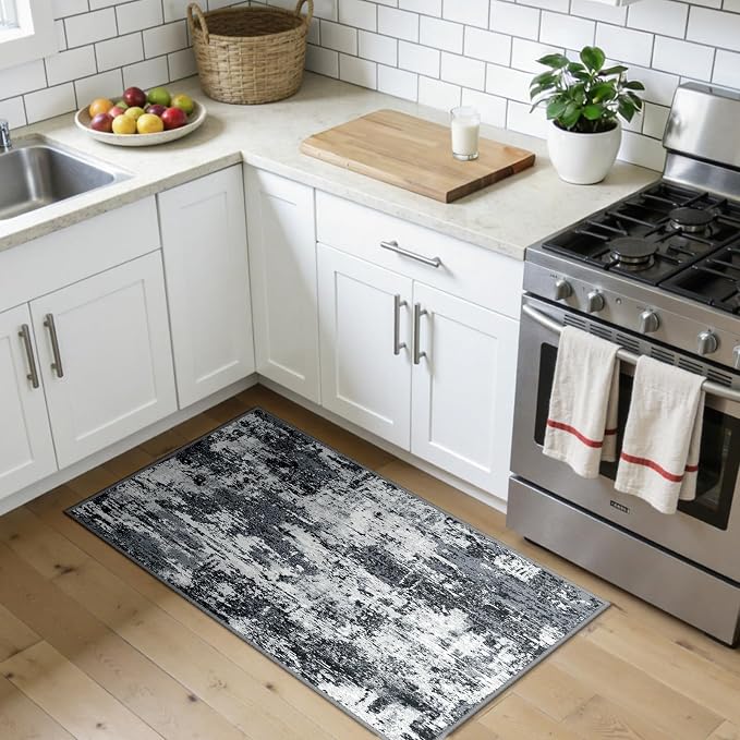Washable Area Rugs 2'x4' Non-Slip Modern Abstract Soft - Image 3