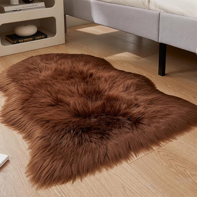 EasyJoy Ultra Soft Fluffy Shaggy Area Rug Faux Fur Rug Chair Cover Seat Pad - Image 3