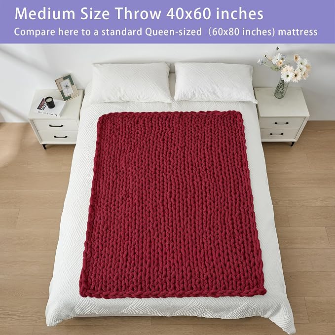 Bigacogo Chunky Knit Throw Blanket - Image 5
