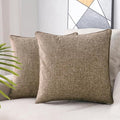 HPUK Pack of 2 Tan Throw Pillow Covers, 18x18 inch Accent Throw Pillows by HPUK