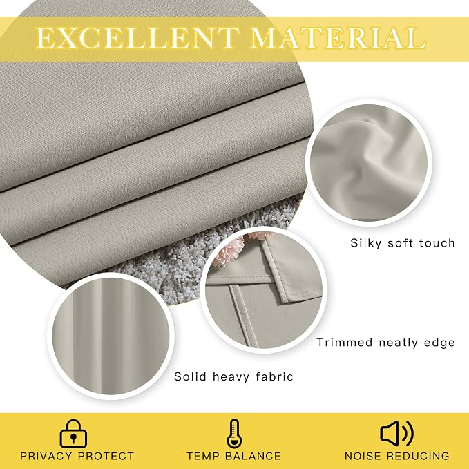NICETOWN Natural Doorway Curtains 78 inches Long - Image 4