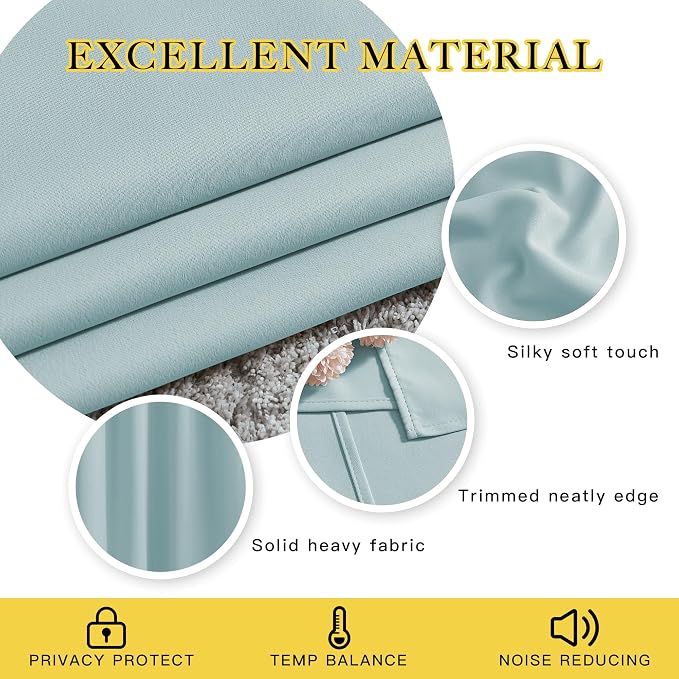 NICETOWN Sky Blue Curtains for Kids Room - Image 3