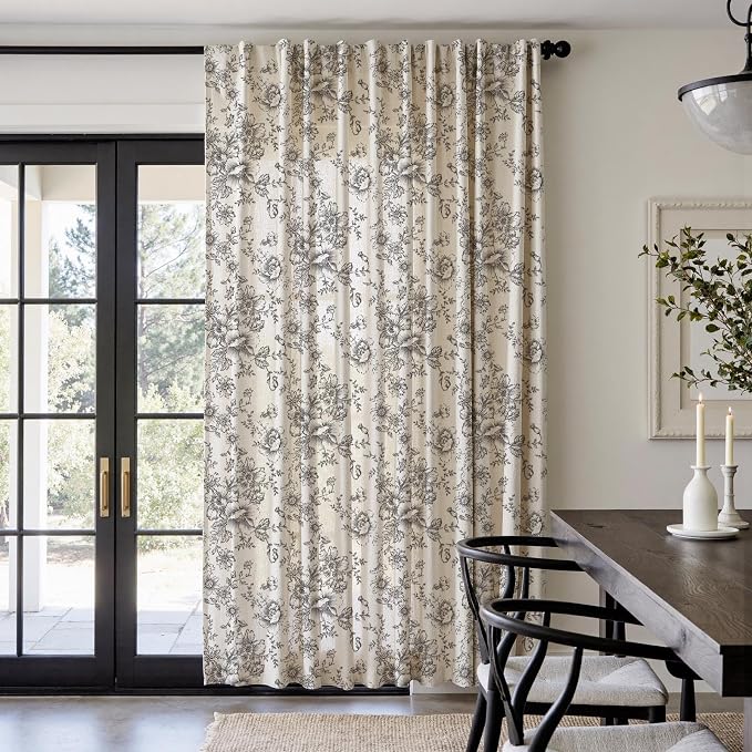 jinchan Linen Floral Curtains 100 Inch Extra Wide - Image 2