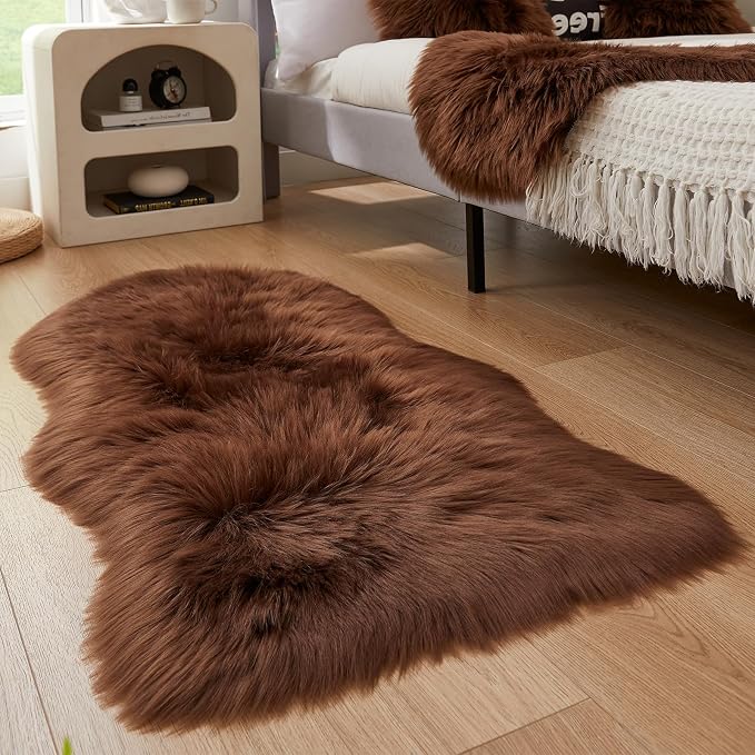 EasyJoy Ultra Soft Fluffy Shaggy Area Rug Faux Fur Rug Chair Cover Seat Pad - Image 2
