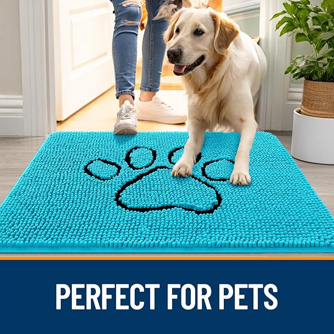 OLANLY Dog Door Mat for Muddy Paws 30x20, Paw Print Design, Absorbs Moisture - Image 6