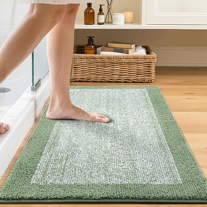 Bathroom Rugs 30x20 Non Slip Washable, Soft Absorbent Quick Dry Mats - Image 2