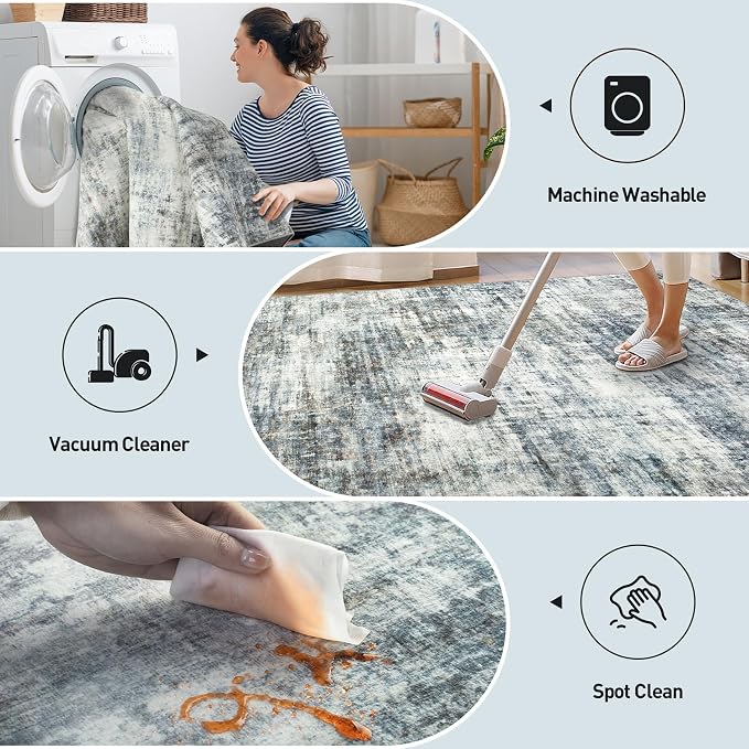 8x10 Area Rugs Washable Rug: Large Modern Abstract Living Room Rug Soft - Image 4