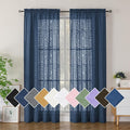Simplebrand Navy Blue Sheer Curtains 72 Inch Length 2 Panels by Simplebrand