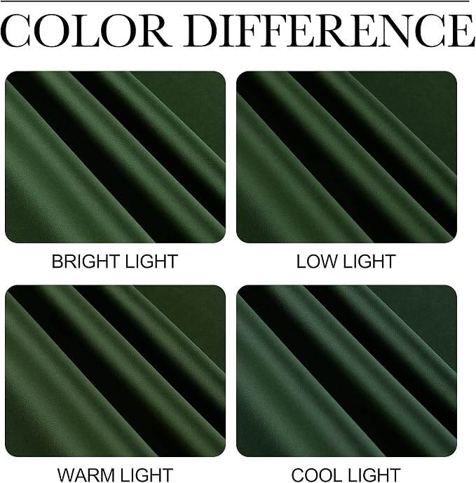 NICETOWN Dark Green Curtains for Bedroom, Grommet Blackout Window Treatments - Image 5
