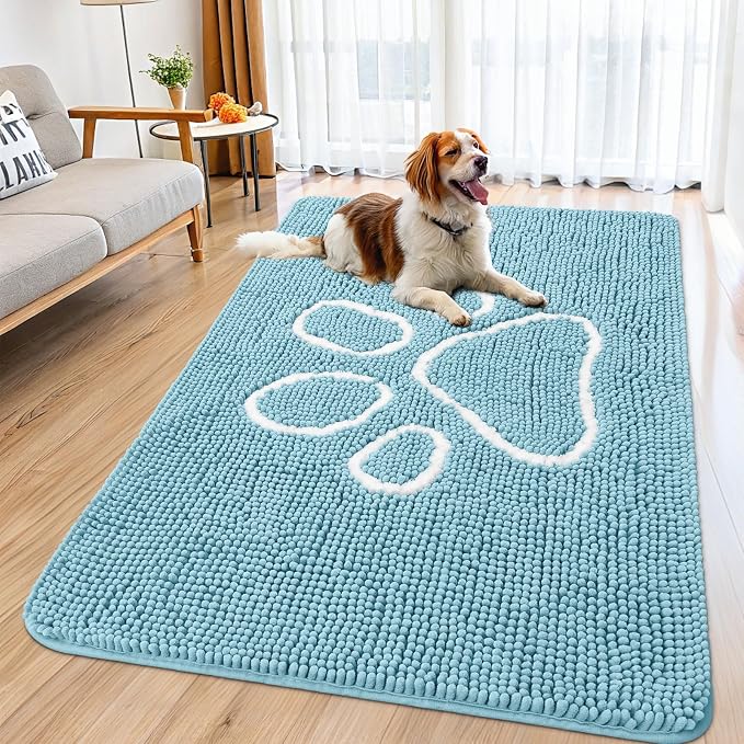 Smiry Dog Door Mat for Muddy Paws, Absorbent Dirt Trapper Non Slip Quick Dry by Smiry