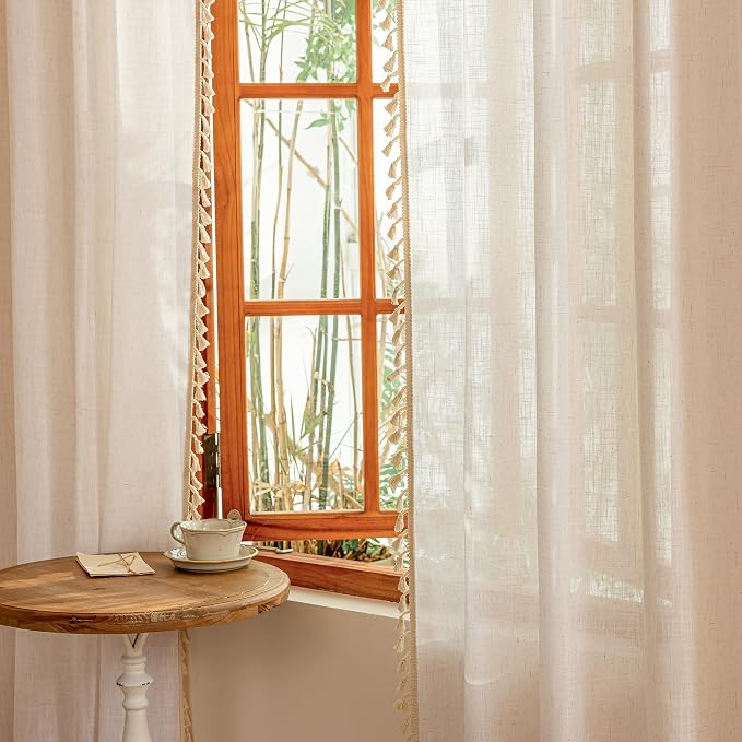 MYSKY HOME Boho Cream Curtains - Image 6
