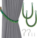 NICEEC 2 Pack Natural Cotton Rope Curtain Tiebacks Elegant Boho Style by NICEEC