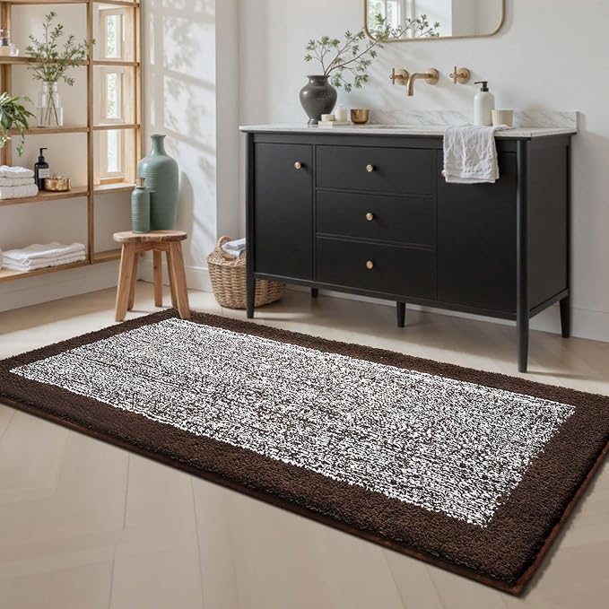 70x24 Long Bathroom Rugs Washable Non Slip, Soft Absorbent Quick Dry Mats - Image 3