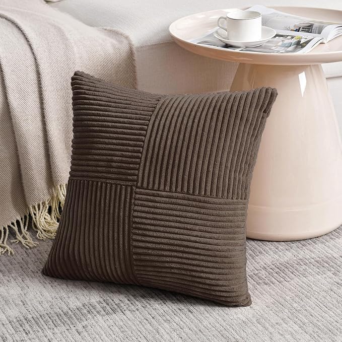 Fancy Homi 2 Packs Dark Brown Euro Decorative Throw Pillow Covers 26x26 Inch - Image 2