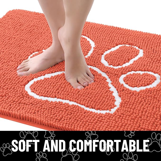 Smiry Dog Door Mat for Muddy Paws, Absorbent Dirt Trapper Non Slip Quick Dry - Image 4