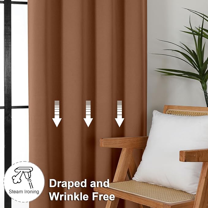 Simplebrand Ava Sun Baked Short Blackout Curtains - Image 7
