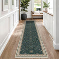 Hazo Haus Dark Green Hallway Runner Rug 12 ft Long by HazoHaus