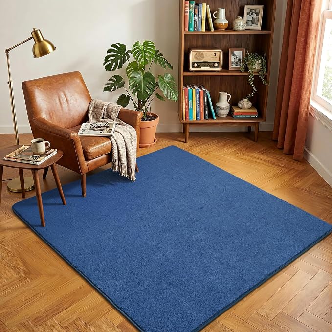 Amearea 5x5 Square Area Rugs for Bedroom Living Room, Modern Blue Thickened by AmeareaDirect