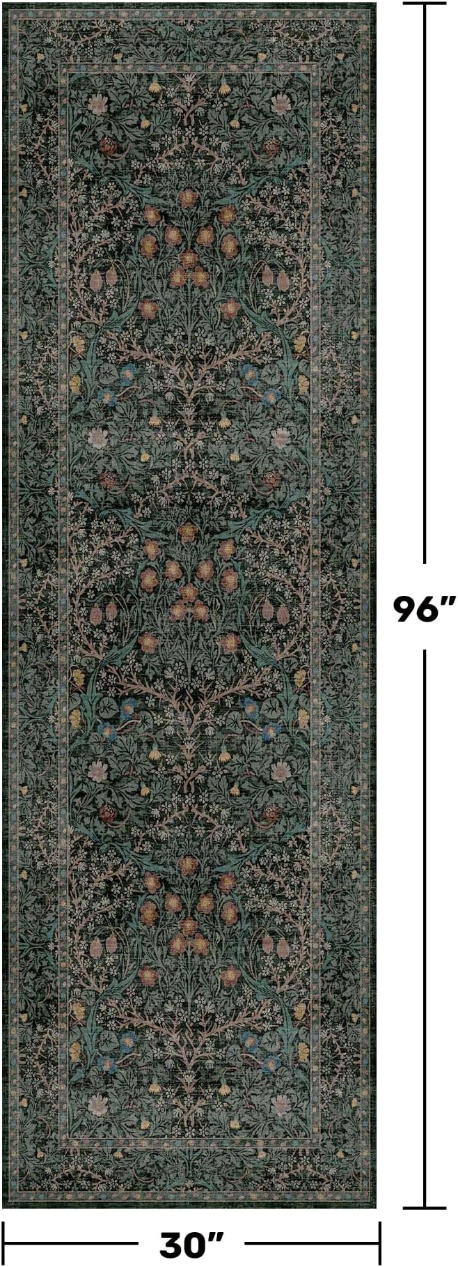 8ft Long Runners for Hallways Non Slip, Entryway Indoor, Washable Rubber - Image 2