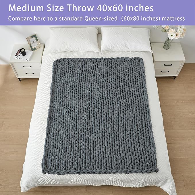 Bigacogo Chunky Knit Throw Blanket - Image 5