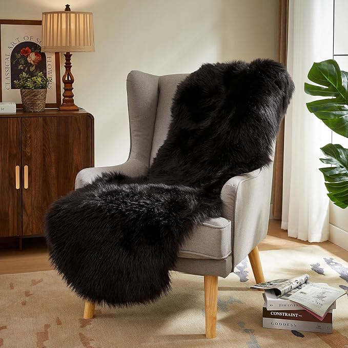 AMTOVO Faux Sheepskin Rug, 2 x 6 ft Faux Fur Rug - Image 5