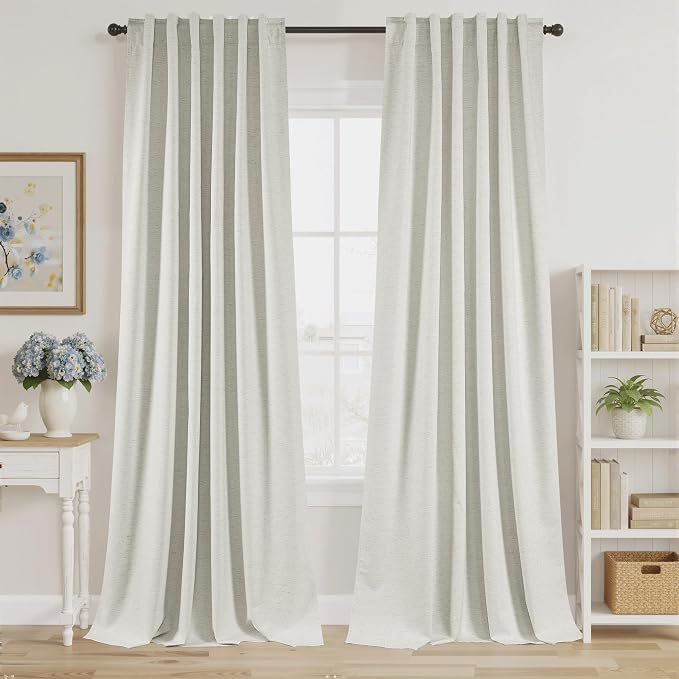 RYB HOME Ivory White 100% Blackout Curtains by RYBHOME
