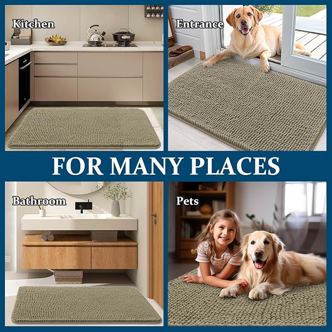 OLANLY Dog Door Mat for Muddy Paws 50x30, Absorbs Moisture and Dirt, Absorbent - Image 8