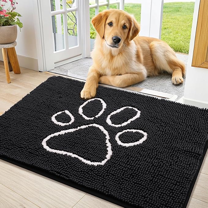 Smiry Dog Door Mat for Muddy Paws, Absorbent Dirt Trapper Non Slip Quick Dry by Smiry