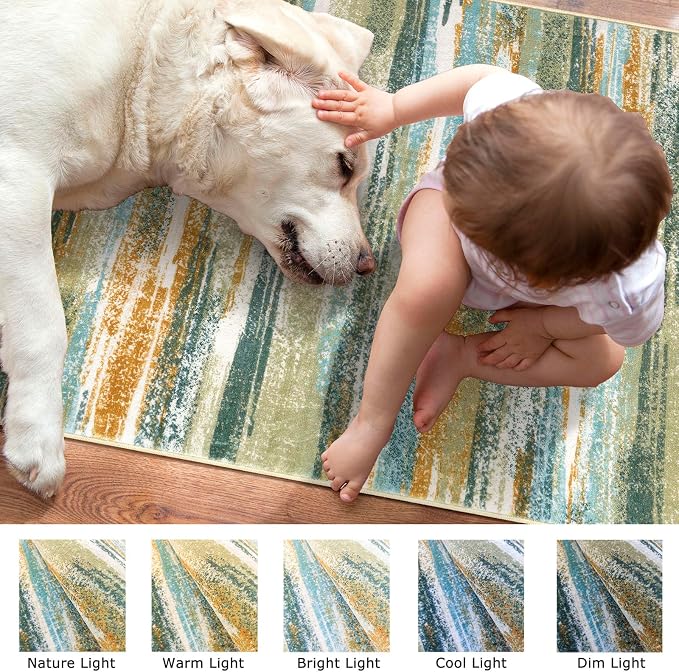 Lansny Modern Abstract Runner Rug 2.6x8 - Image 3