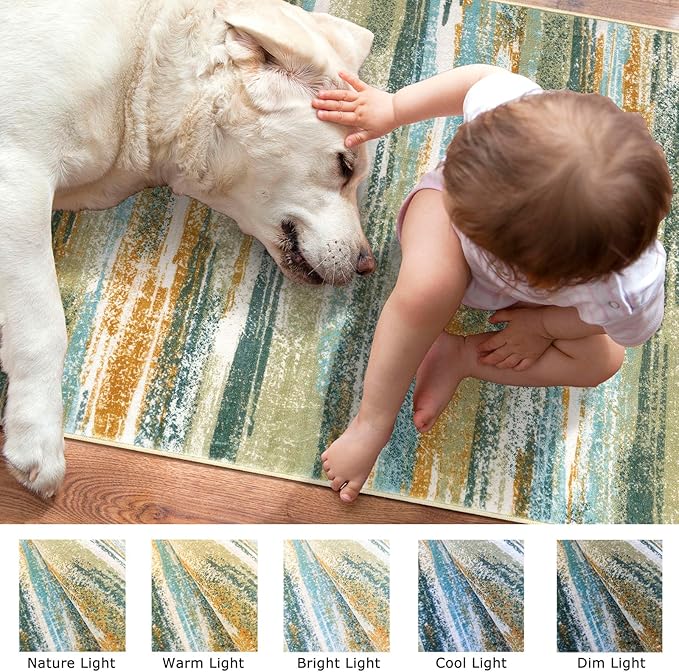 Lansny Modern Abstract Runner Rug 2x10 - Image 3