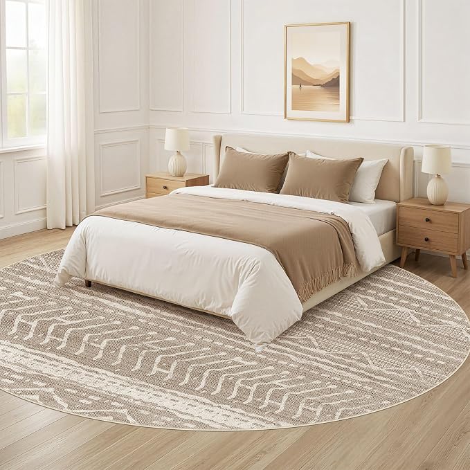 Nakagishi Area Rug Living Room Rugs: 4X4 Machine Washable Boho Large Neutral - Image 8